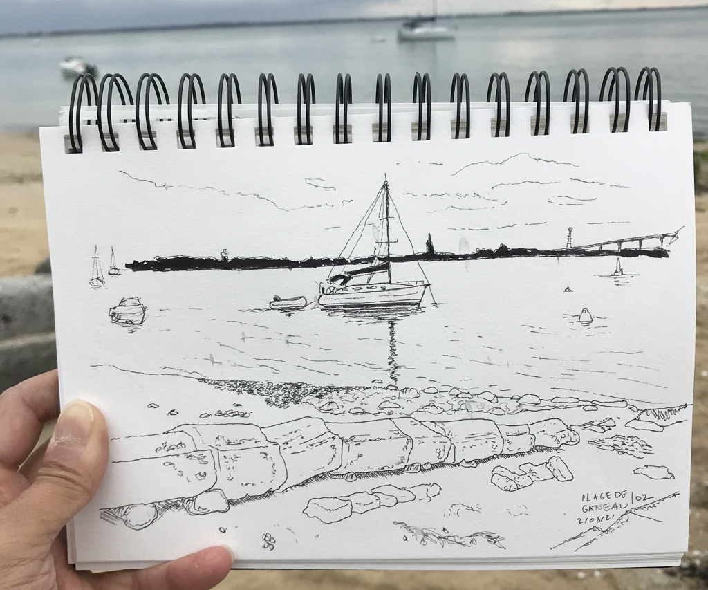 Instant croquis sur la plage de Gatseau…